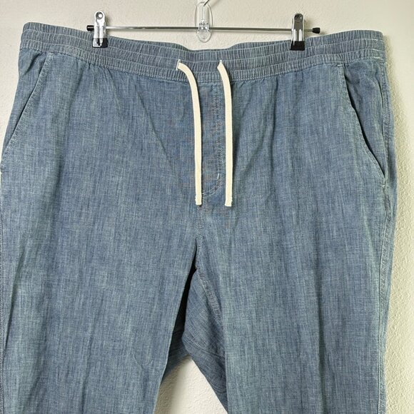 Lands End Pull On Pants Womens XXL 44 46 Blue Elastic Waist Casual Pockets - Picture 2 of 13